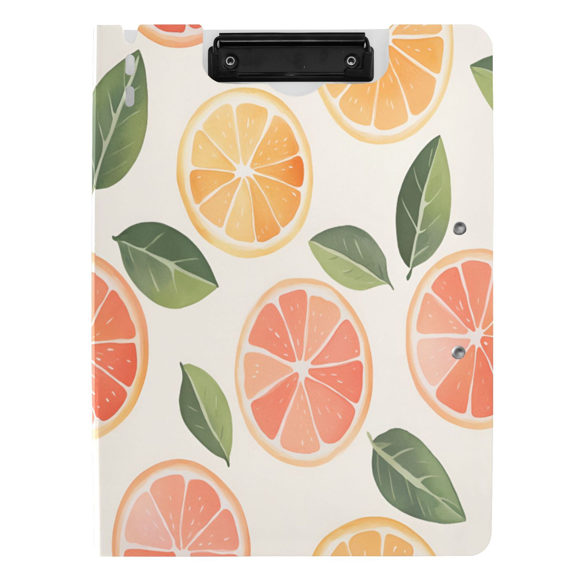 FORMRS A4 Clipboard Folder with Pen Holder Horizontal Foldable School Office Binder, Watercolor Orange