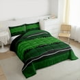 thumbnail image 3 of jejeloiu Waves Vintage Lines Queen Comforter Set,Geometric Stripe Pattern Bedding Sets,Black Green Bedding Comforter Set For Teens,Breathable Home Decor Reversible,3-Piece, 3 of 8