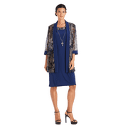 R&M Richards Women's Junior Two-Piece Printed Jacket and Dress Set
