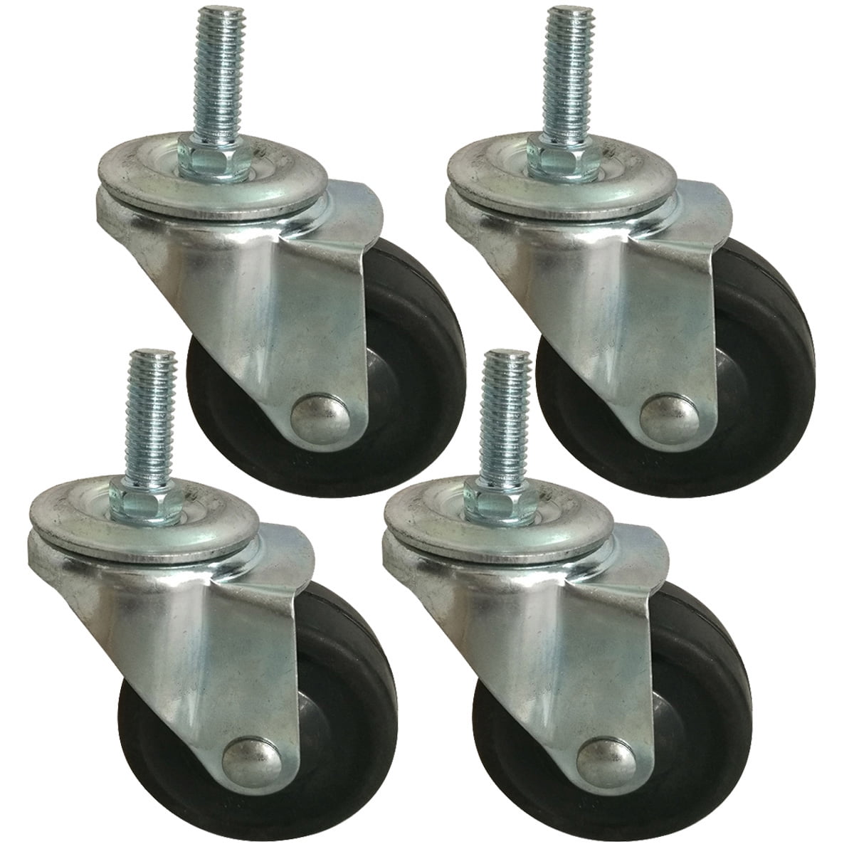 2 inch,Brak Moving Caster Wheels Trolley Wheels Office Chair Caster,Furniture Caster,Swivel Stem Castors,Caster with Brakes,M8 Stem Caster Wheel,Load Capacity 100kg,Protect Your Carpet,Hardwood,5 pcs 