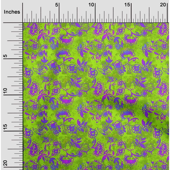 oneOone Cotton Poplin Green Fabric Batik Craft Projects Decor Fabric Printed By The Yard 56 Inch Wide - WQ
