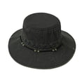 thumbnail image 7 of Fewfanhot Vintage Washed Cotton Boonie Hat, Wide Brim UPF Outdoor Bucket Hat with Decorative Band for Fishing Hiking Gardening, 7 of 7
