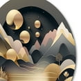 thumbnail image 3 of Designart "Golden Dreams Mountain Landscape II" Abstract Marble Metal Round Art Print, 3 of 5