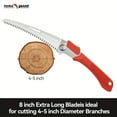 thumbnail image 2 of FLORA GUARD Folding Saw, Heavy Duty 8 Inch Blade Hand Saw, Quality SK-5 Steel, Curved Blade Hand Saw for Wood Camping, Dry Wood Pruning Saw With Razor Tooth HS1039-Red, 2 of 6