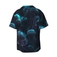 thumbnail image 5 of Salouo Ice blue light spot jellyfish Pattern Cuban Collar Shirts for Men Button-Down Shirt Men's Short Sleeve Shirts Hawaiian Shirts Casual Shirts -XX-Large, 5 of 6