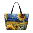 thumbnail image 2 of Kdxio Starry Sky Sunflower for Beach Bag for Women Large Beach Tote Bag Waterproof Sandproof Swim Bag with Zipper Pockets Beach Vacation Travel, 2 of 7