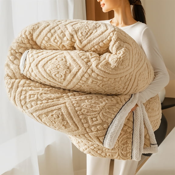 51"×59" Throw Size Light Khaki Blanket, Decorative Throw Blanket for Sofa Couch & Nap