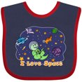 thumbnail image 3 of Inktastic I Love Space Cute Dinos and Planets Boys or Girls Baby Bib, 3 of 4