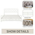 thumbnail image 3 of King Size Metal Platform Bed Frame with Victorian Wrought Iron Design, Headboard and Footboard, Under Bed Storage, No Box Spring Required, Noise-Free, White, 3 of 5