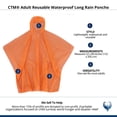 thumbnail image 3 of CTM Adult Reusable Waterproof Long Rain Poncho, 3 of 3