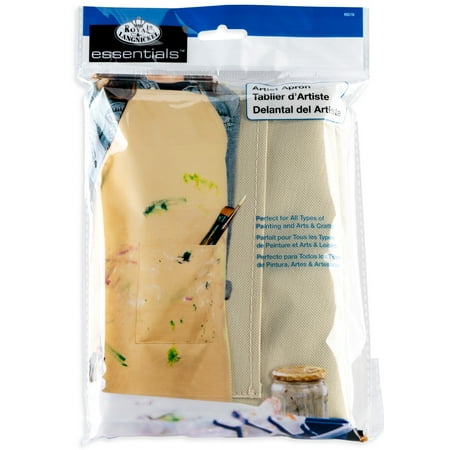 Royal & Langnickel Essentials Unisex Beige Waterproof Canvas Apron for Painting and Crafting