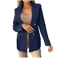 thumbnail image 4 of Sakmal Blue Spring Coats for Women Dressy Long Sleeve Lightweight Solid Button Down Cardigan Womens Jackets Trendy, 4 of 9