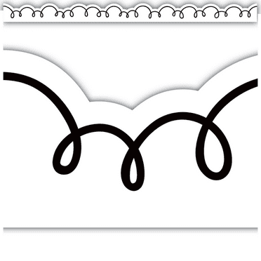 White with Black Squiggles Die-Cut Border Trim [TCR6809]