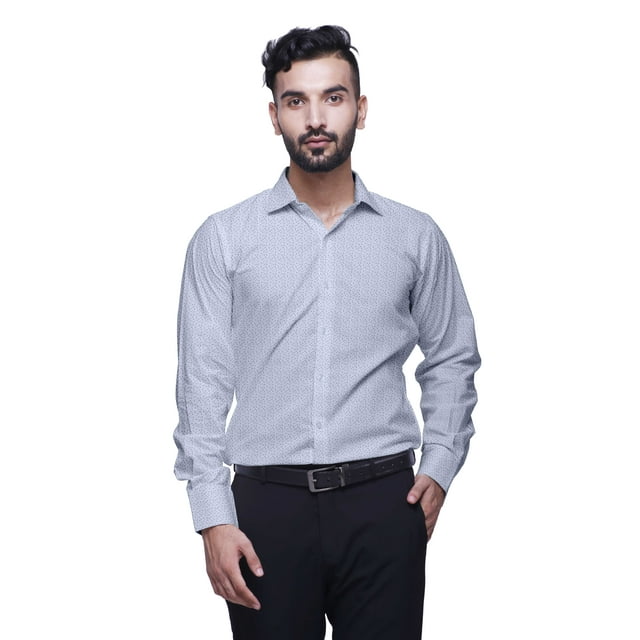 BESTMAN Chemises en Coton pour Hommes à Manches Longues Chemise Formelle Imprimée
