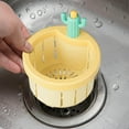 thumbnail image 4 of Mlkoz Kitchen Accessories, 3pc Cactus Kitchen Sink Strainer Press Automatic Dumping Basket Multi-Functional Home Use Cactus Sink Draining Basket Filter Net Lifting Basket Kitchen Waste, Men Gifts, 4 of 5