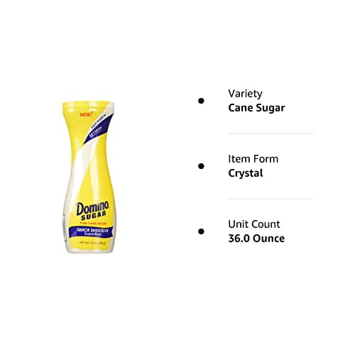 White Sugar Pure Cane Sugar Quick Dissolve Superfine 12oz (3 Pack)