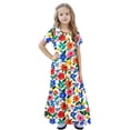 thumbnail image 7 of ATOGUTA Girl's Dresses Maxi Dress Short Sleeve Casual Holiday Dress with Pockets Size 4T-14, Multicolor, 7 of 7