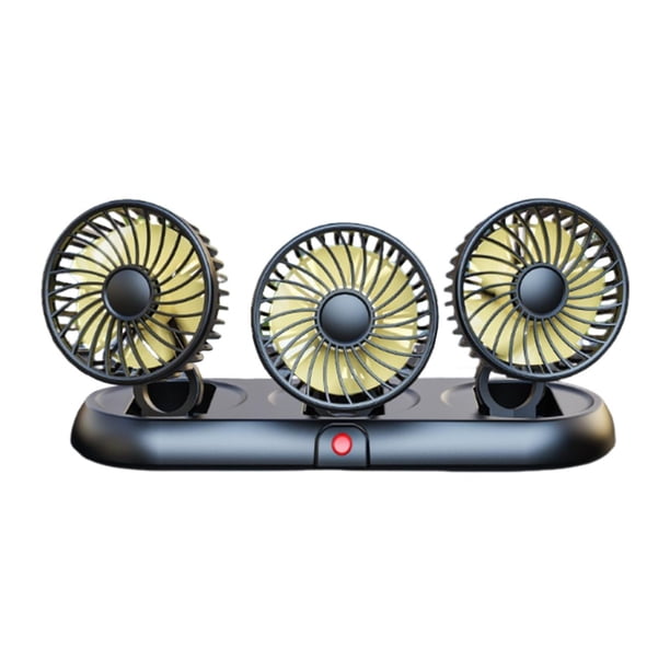 Ventilador automático de refrigeración contra la base de aire de la base de deslizamiento para vehículos de carro sedán Amarillo 12V