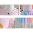 thumbnail image 4 of Girls Cartoon Rainbow Tutu Dress Short Sleeve Birthday Princess Outfit for 2-7Y, 4 of 6
