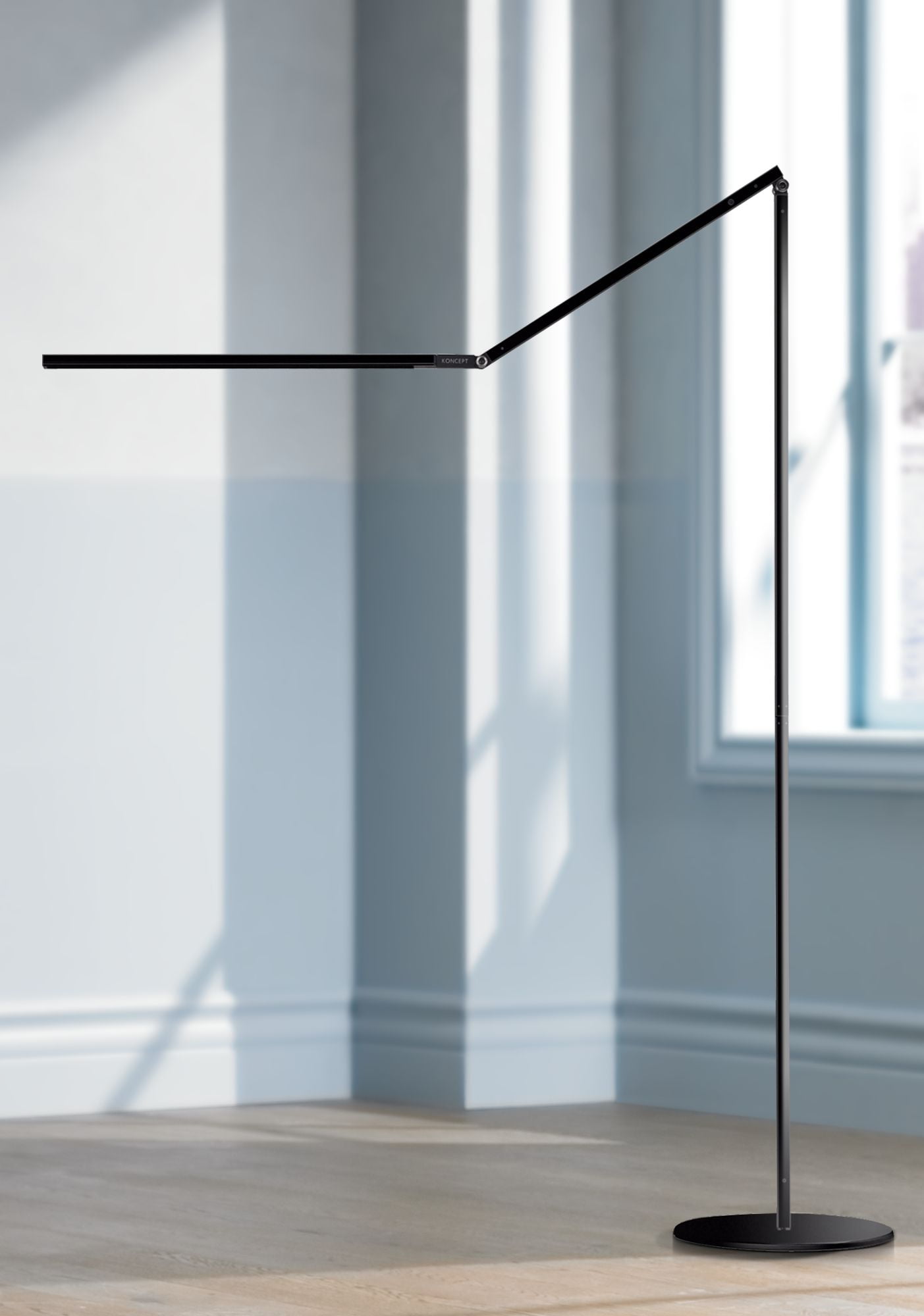 Koncept Ar5000 W Mbk Flr Z Bar Led Floor Lamp Warm Light Metallic Black