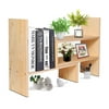 Natural Wooden Desktop Shelf Wood Caddy Desk Organizer Set (Beige)