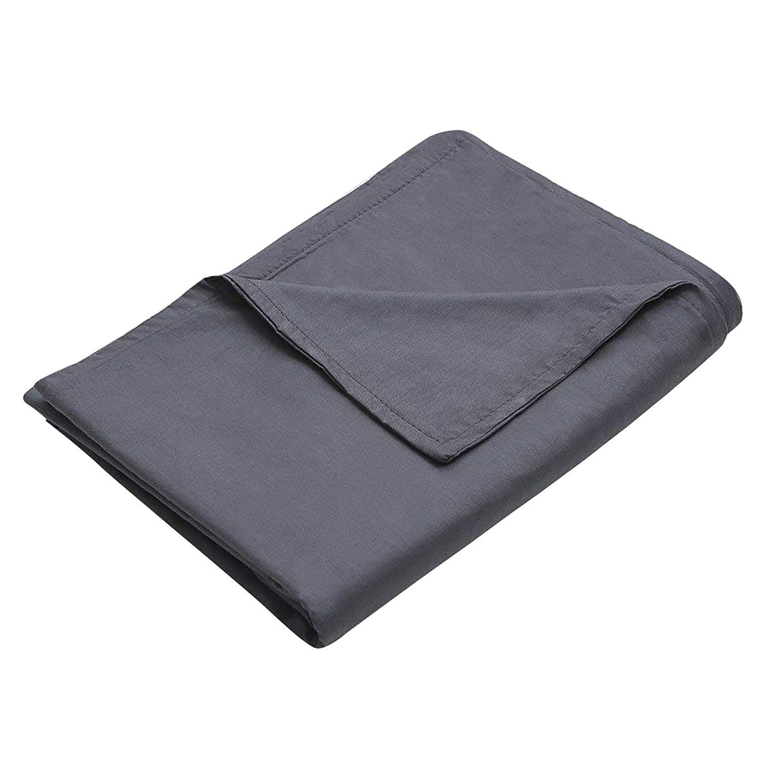 100% Natural Cotton with Zipper Ties 80X87 Grey/Navy Blue Maple Down Removable Duvet Covers for Adult Honren Kids Weighted Blanket 80x 87 Grey, 80X87