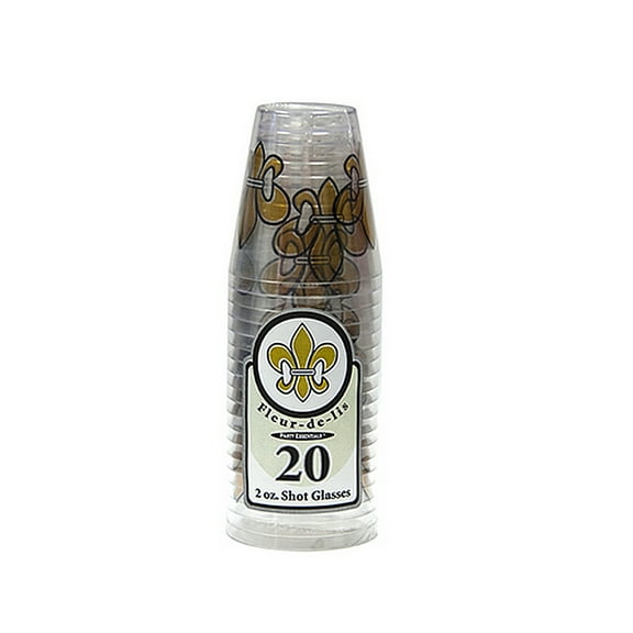 1 - Party Essentials 2 Oz. Shot Glasses - Fleur De Lis 20 Ct.