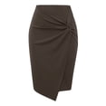 thumbnail image 1 of Sonducket Faldas de tubo delanteras envolventes de cintura alta clásicas y elegantes para mujeres sexys Faldas sólidas de mujer sexy Prendas para la parte inferior del cuerpo caqui S, 1 of 6