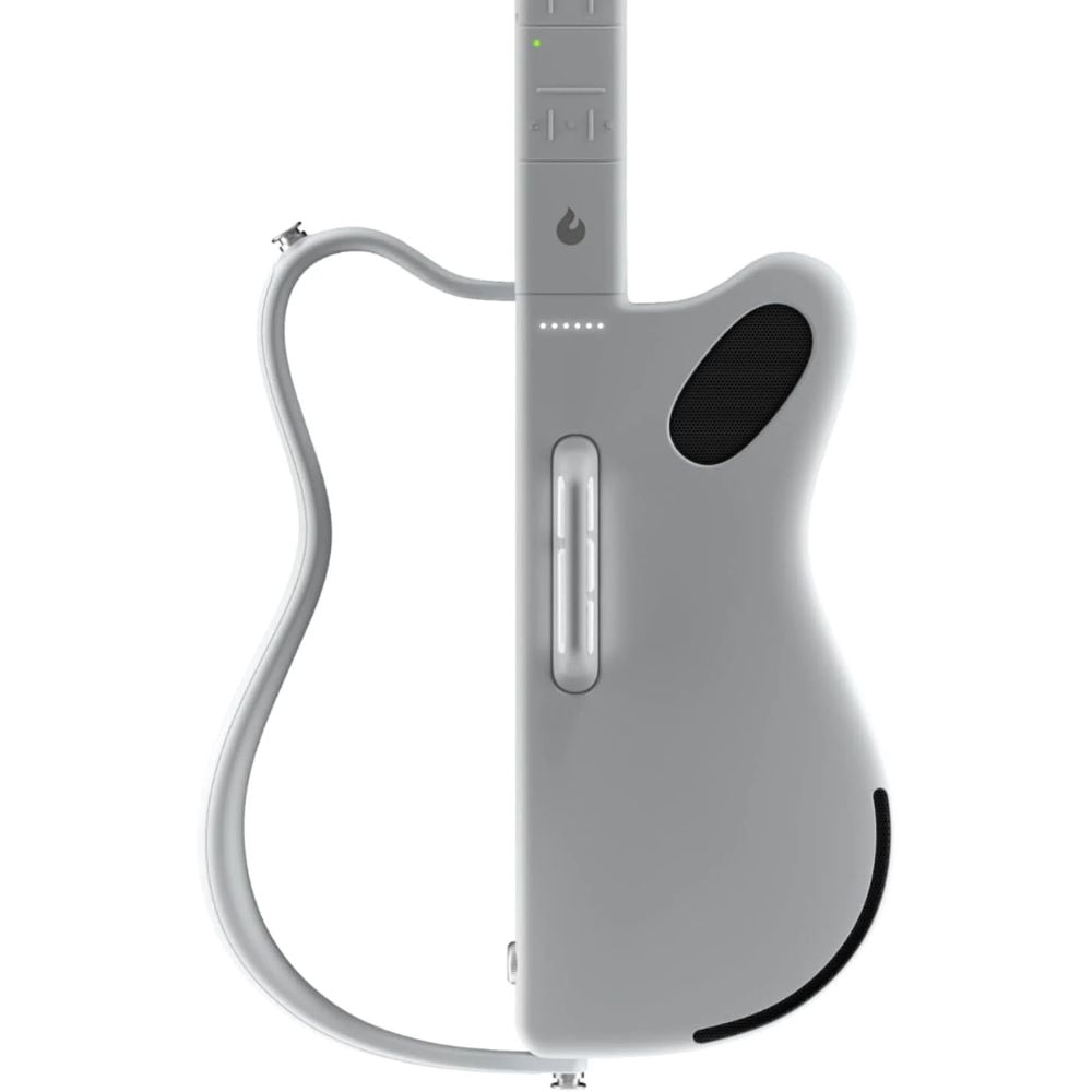 LAVA GENIE 9270002 Sampler Guitar, No Strings Attached, Hundreds of Instrument Presets, Onboard Speaker, Foldable, Detachable, White, 30.5 inch.