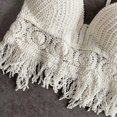 thumbnail image 4 of Sexy Boho Beach Holiday Camisole Halter Women Crochet Knit Swimsuit Bra Backless Vest Hollow Tassel Tank Top Women's Crop Tops, 4 of 5
