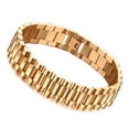 thumbnail image 3 of Pulsera de cadena de eslabones dorados con decoración de moda, forma geométrica simple, pulsera de eslabones gruesos dorada, 3 of 10