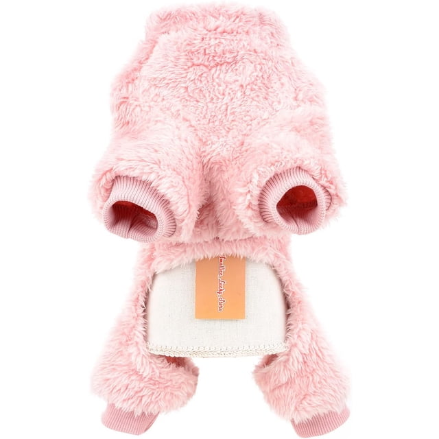 Pijamas para mascotas de forro polar sherpa con anilla en D para perros pequeños y gatos, suéter para cachorros, pijama, mono, abrigo suave, ropa de invierno cálida para yorkshire terrier y