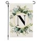 thumbnail image 1 of Xihbxyly Bandera de Jardín de Lino, Inicial de Apellido Personalizada, Estampado de Planta Verde, Pancarta Decorativa de Doble Cara, Decoración para Patio, Porche o Balcón, 30 X 45 Cm, 1 of 2