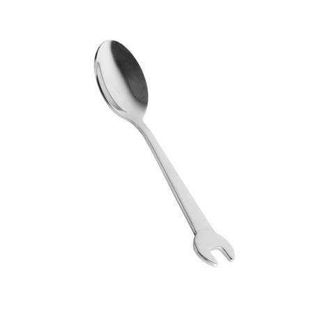 

2Pcs Tableware Wrench Shape Coffee Fork Spoon Stainless Portable Table Slicer