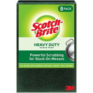 8 Pack Scotch Brite Heavy Duty Large Scour Pad 6" x 9" These Heavy Dut