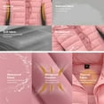 thumbnail image 5 of Women's Lightweight Long-Sleeve Water-Resistant Puffer Jacket Hooded Winter Down Coat, Pink L, 5 of 7