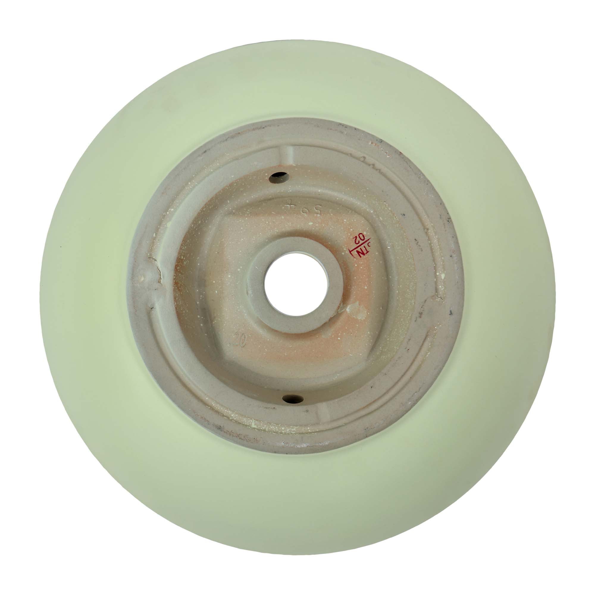 16" Round Ceramic Vessel Bathroom Sink – Modern Textured Interior Bowl Design in Sage Green