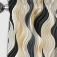 thumbnail image 3 of Designart "Elegant Minimalism in Black and White III" Striped Blackout Beige, Black Curtain 1 Panel, 3 of 4