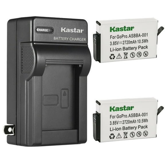 Kastar 2-Pack ASBBA001 Battery and AC Wall Charger Replacement for GoPro Camera ASBBA-001 Fusion Battery, GoPro ASBBA-001 Battery, Gopro Fusion 360-Degree Action Camera, Gopro Fusion VR 360 Camera