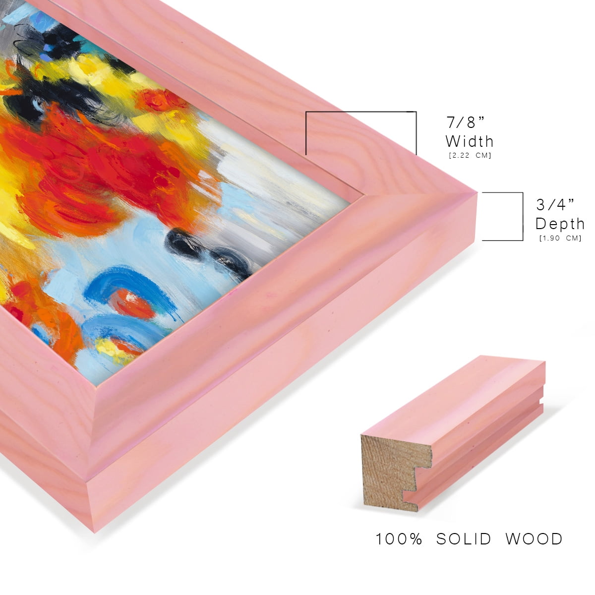 In the Loop I -Framed Print w/glass-Sunset Pink