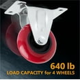 thumbnail image 6 of POWERTEC 4PK 3 inch Fixed Caster Wheels with 640 lbs Loads, Heavy Duty Plate Casters, Rigid Fixed Rubber Castor Wheels for Furniture, Cart, Dolly and Workbenche (17207), 6 of 7