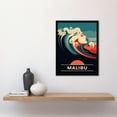 thumbnail image 2 of The Seaside Calls Malibu Beach California USA Sunset Woman of the Waves Sea Siren Ocean Art Print Framed Poster Wall Decor 12x16 inch, 2 of 5