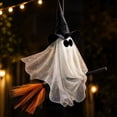 thumbnail image 5 of Orangide Outdoor Halloween Decoration Hanging Ghost Witch, 28 In Large Hanging Flying Ghost on Broomstick with Witch Hat Lighted, Ghost Decor for Porch Yard Tree, 5 of 5