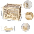thumbnail image 3 of HUONA Wedding Card Box with Lock Couple Elk Wood Card Gift Box Cutout DIY Money Box Money Box Party Reception Birthday Graduation Supplies Wooden Envelop Gift Boxes, 3 of 10