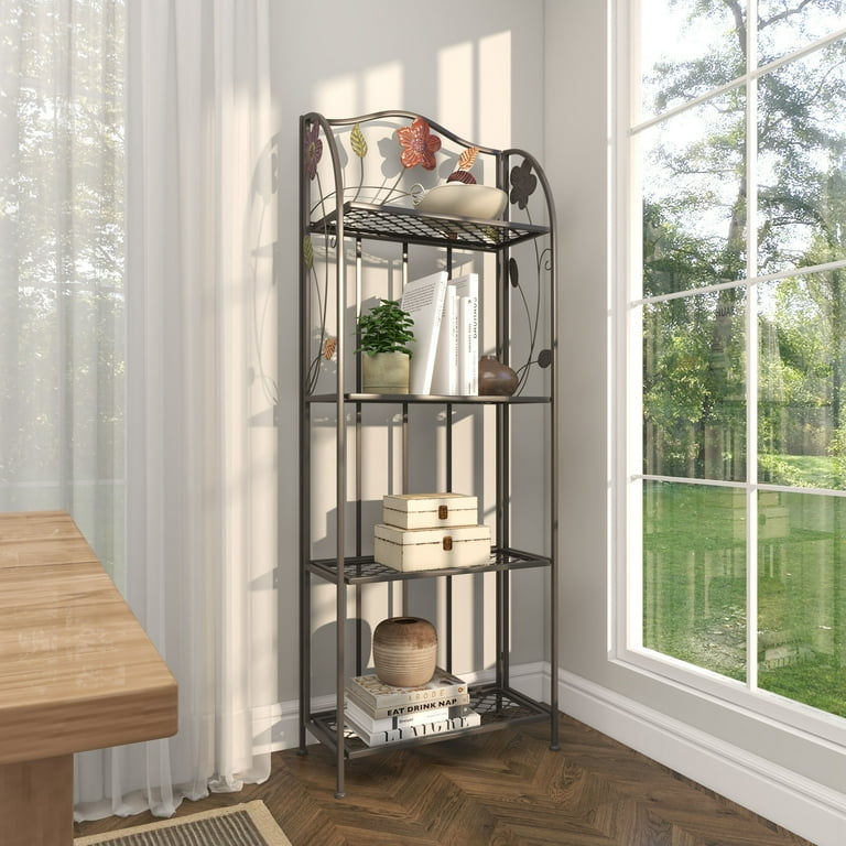 Wrought iron outdoor bakers rack hotsell