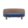 thumbnail image 5 of Pefilos 26" Modern Pet Sofa Dog Bed With Solid Wood legs and Bent Wood Back, Velvet Cushion, Walnut, Blue, 5 of 17