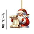 thumbnail image 5 of Hahsbwye Santa Claus Acrylic Ornament Christmas Pendant Santa Shape Acrylic Ornament for Festive Home Decor Trees Doors Windows Cars, 5 of 8