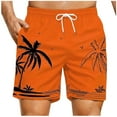 thumbnail image 2 of sovlvnd Mens Shorts Men's Summer Swim Trunks Dry Surf Boardshorts Bathing Suit With Mesh Lining Beach Shorts 2XL, Orange, 2 of 6