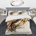 thumbnail image 2 of Designart "Movement in Brown and Black I" Modern Bedding Covert Set - Abstract Minimalism Brown Abstract Bed Set With 2 Shams, 2 of 6