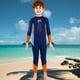 thumbnail image 1 of Traje de Baño Soledad de Manga Larga para Surf UV Protección para Niños XL Azul marino, 1 of 9